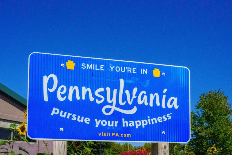 The Welcome to Pennsylvania sign