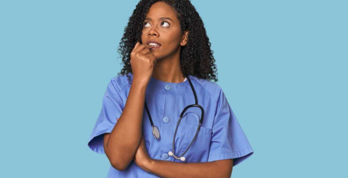 A nurse pondering major questions about nursing school